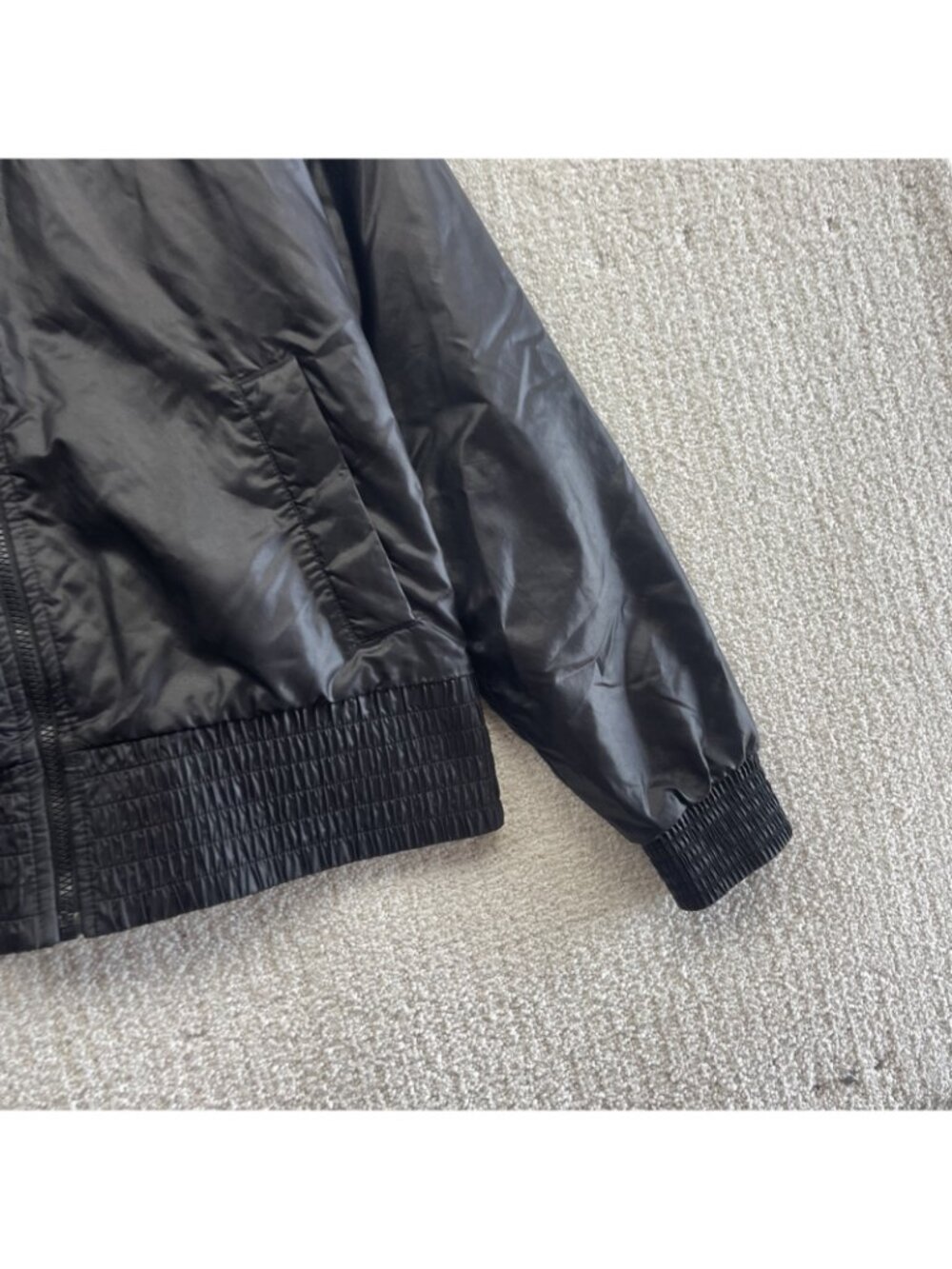 Y2K Puma Faux-Fur Hoodie Full Zip Jacket Shiny Satin Black Wom Sz L Hip Hop 2000 - Picture 4 of 12